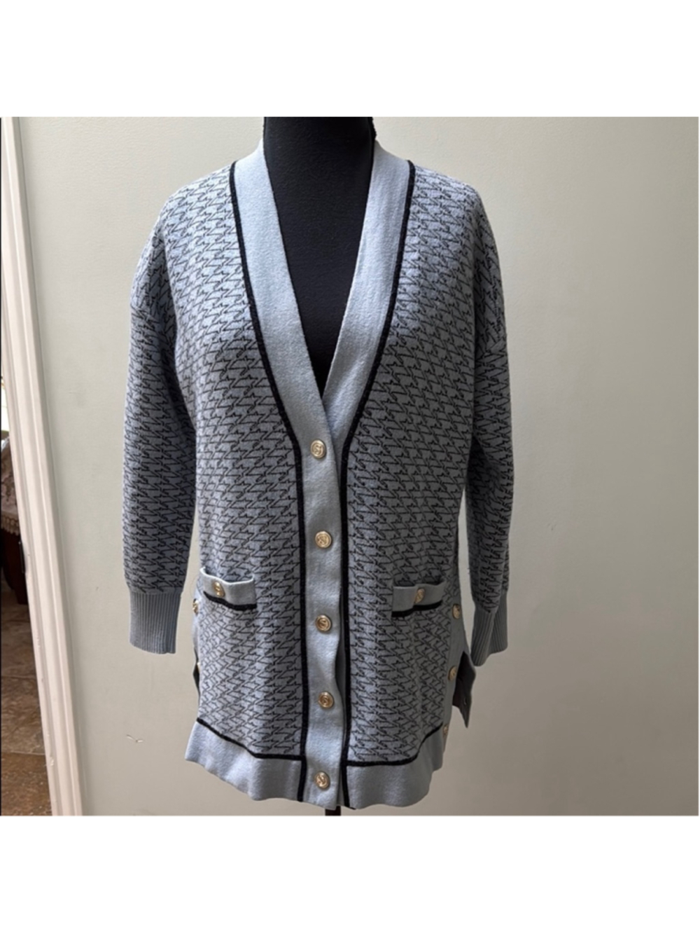 Sandro blue Cardigan Sweater V-Neck size 1 US size small